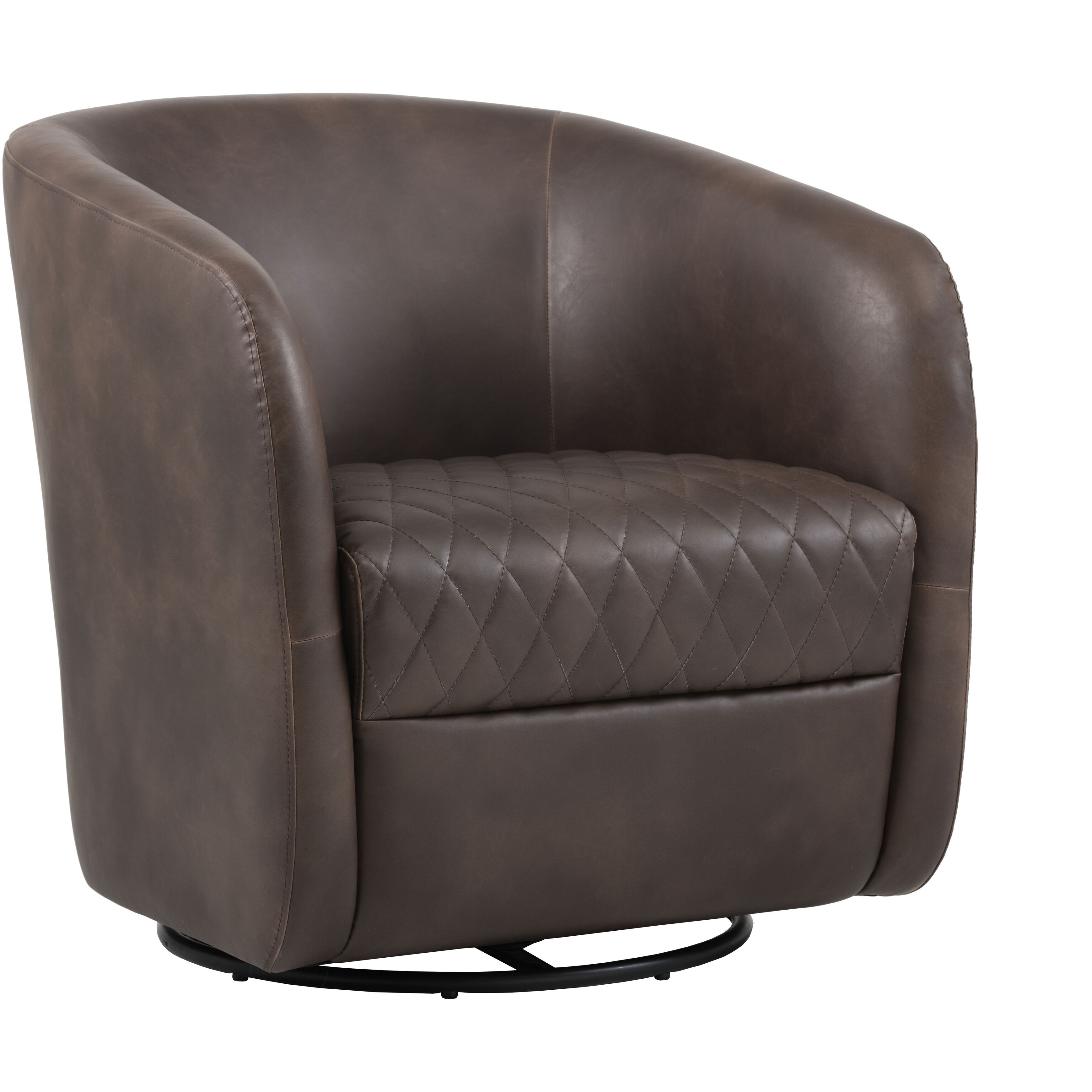 Dax Havana Dark Brown Swivel Lounge Chair, Swivel